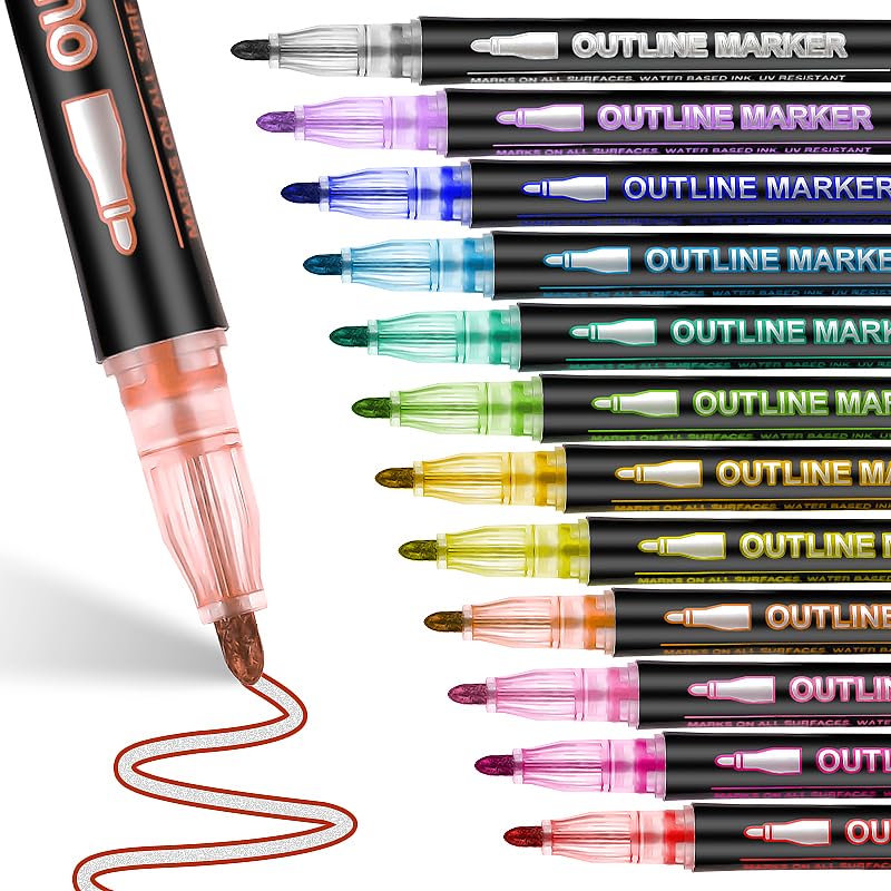 Outline Markers ⭐ 12 Color Set 💫
